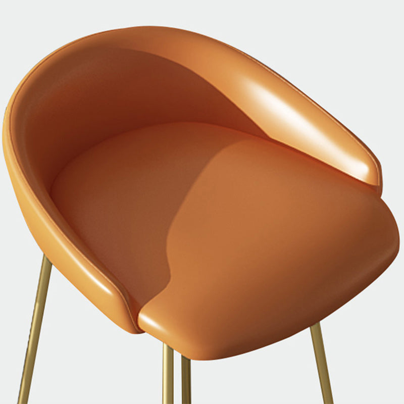 Modern Backrest Armless Counter Stool Iron Bar Stool with Leather Cushion Clearhalo 'Bar Furniture' 'Bar Stools' 'bar_stools' 'furn' 'furn_bar_stools' 'Furniture' 'Kitchen & Dining Furniture' 5255537
