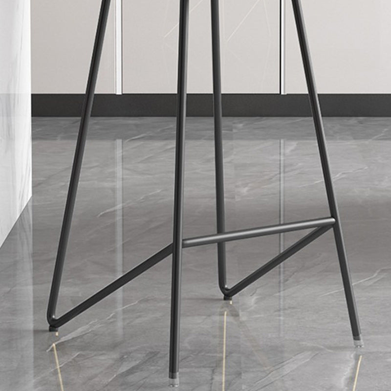Modern Backrest Armless Counter Stool Iron Bar Stool with Leather Cushion Clearhalo 'Bar Furniture' 'Bar Stools' 'bar_stools' 'furn' 'furn_bar_stools' 'Furniture' 'Kitchen & Dining Furniture' 5255538