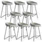 Modern Backrest Armless Counter Stool Iron Bar Stool with Leather Cushion Black Gray 8 Piece Set Clearhalo 'Bar Furniture' 'Bar Stools' 'bar_stools' 'furn' 'furn_bar_stools' 'Furniture' 'Kitchen & Dining Furniture' 5255540