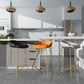 Modern Backrest Armless Counter Stool Iron Bar Stool with Leather Cushion Clearhalo 'Bar Furniture' 'Bar Stools' 'bar_stools' 'furn' 'furn_bar_stools' 'Furniture' 'Kitchen & Dining Furniture' 5255547