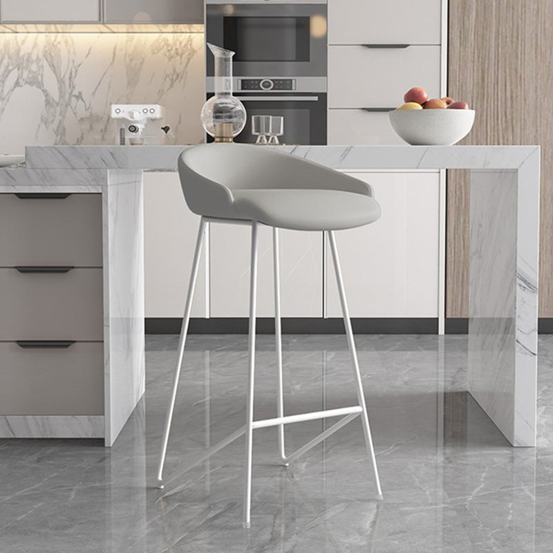Modern Backrest Armless Counter Stool Iron Bar Stool with Leather Cushion Clearhalo 'Bar Furniture' 'Bar Stools' 'bar_stools' 'furn' 'furn_bar_stools' 'Furniture' 'Kitchen & Dining Furniture' 5255550