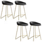 Modern Backrest Armless Counter Stool Iron Bar Stool with Leather Cushion Gold Black 4 Piece Set Clearhalo 'Bar Furniture' 'Bar Stools' 'bar_stools' 'furn' 'furn_bar_stools' 'Furniture' 'Kitchen & Dining Furniture' 5255553