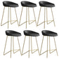 Modern Backrest Armless Counter Stool Iron Bar Stool with Leather Cushion Gold Black 6 Piece Set Clearhalo 'Bar Furniture' 'Bar Stools' 'bar_stools' 'furn' 'furn_bar_stools' 'Furniture' 'Kitchen & Dining Furniture' 5255554