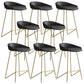 Modern Backrest Armless Counter Stool Iron Bar Stool with Leather Cushion Gold Black 8 Piece Set Clearhalo 'Bar Furniture' 'Bar Stools' 'bar_stools' 'furn' 'furn_bar_stools' 'Furniture' 'Kitchen & Dining Furniture' 5255555