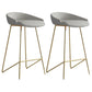 Modern Backrest Armless Counter Stool Iron Bar Stool with Leather Cushion Gold Gray 2 Piece Set Clearhalo 'Bar Furniture' 'Bar Stools' 'bar_stools' 'furn' 'furn_bar_stools' 'Furniture' 'Kitchen & Dining Furniture' 5255556