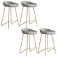 Modern Backrest Armless Counter Stool Iron Bar Stool with Leather Cushion Gold Gray 4 Piece Set Clearhalo 'Bar Furniture' 'Bar Stools' 'bar_stools' 'furn' 'furn_bar_stools' 'Furniture' 'Kitchen & Dining Furniture' 5255557