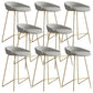 Modern Backrest Armless Counter Stool Iron Bar Stool with Leather Cushion Gold Gray 8 Piece Set Clearhalo 'Bar Furniture' 'Bar Stools' 'bar_stools' 'furn' 'furn_bar_stools' 'Furniture' 'Kitchen & Dining Furniture' 5255559