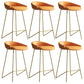 Modern Backrest Armless Counter Stool Iron Bar Stool with Leather Cushion Gold Orange 6 Piece Set Clearhalo 'Bar Furniture' 'Bar Stools' 'bar_stools' 'furn' 'furn_bar_stools' 'Furniture' 'Kitchen & Dining Furniture' 5255562
