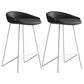 Modern Backrest Armless Counter Stool Iron Bar Stool with Leather Cushion White Black 2 Piece Set Clearhalo 'Bar Furniture' 'Bar Stools' 'bar_stools' 'furn' 'furn_bar_stools' 'Furniture' 'Kitchen & Dining Furniture' 5255564
