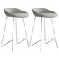 Modern Backrest Armless Counter Stool Iron Bar Stool with Leather Cushion White Gray 2 Piece Set Clearhalo 'Bar Furniture' 'Bar Stools' 'bar_stools' 'furn' 'furn_bar_stools' 'Furniture' 'Kitchen & Dining Furniture' 5255568