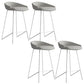 Modern Backrest Armless Counter Stool Iron Bar Stool with Leather Cushion White Gray 4 Piece Set Clearhalo 'Bar Furniture' 'Bar Stools' 'bar_stools' 'furn' 'furn_bar_stools' 'Furniture' 'Kitchen & Dining Furniture' 5255569