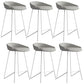 Modern Backrest Armless Counter Stool Iron Bar Stool with Leather Cushion White Gray 6 Piece Set Clearhalo 'Bar Furniture' 'Bar Stools' 'bar_stools' 'furn' 'furn_bar_stools' 'Furniture' 'Kitchen & Dining Furniture' 5255570