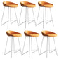 Modern Backrest Armless Counter Stool Iron Bar Stool with Leather Cushion White Orange 6 Piece Set Clearhalo 'Bar Furniture' 'Bar Stools' 'bar_stools' 'furn' 'furn_bar_stools' 'Furniture' 'Kitchen & Dining Furniture' 5255574