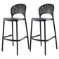 Modern Backrest Armless Counter Stool Plastic Stackable Bar Stool with 4 Legs