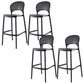 Modern Backrest Armless Counter Stool Plastic Stackable Bar Stool with 4 Legs