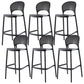Modern Backrest Armless Counter Stool Plastic Stackable Bar Stool with 4 Legs
