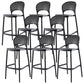 Modern Backrest Armless Counter Stool Plastic Stackable Bar Stool with 4 Legs