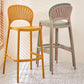 Modern Backrest Armless Counter Stool Plastic Stackable Bar Stool with 4 Legs