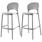 Modern Backrest Armless Counter Stool Plastic Stackable Bar Stool with 4 Legs