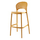 Modern Backrest Armless Counter Stool Plastic Stackable Bar Stool with 4 Legs