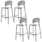Modern Backrest Armless Counter Stool Plastic Stackable Bar Stool with 4 Legs