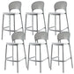Modern Backrest Armless Counter Stool Plastic Stackable Bar Stool with 4 Legs