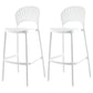 Modern Backrest Armless Counter Stool Plastic Stackable Bar Stool with 4 Legs