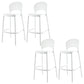 Modern Backrest Armless Counter Stool Plastic Stackable Bar Stool with 4 Legs