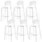 Modern Backrest Armless Counter Stool Plastic Stackable Bar Stool with 4 Legs