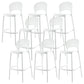 Modern Backrest Armless Counter Stool Plastic Stackable Bar Stool with 4 Legs