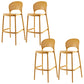 Modern Backrest Armless Counter Stool Plastic Stackable Bar Stool with 4 Legs
