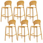 Modern Backrest Armless Counter Stool Plastic Stackable Bar Stool with 4 Legs