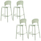Modern Backrest Armless Counter Stool Plastic Stackable Bar Stool with 4 Legs