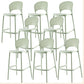 Modern Backrest Armless Counter Stool Plastic Stackable Bar Stool with 4 Legs