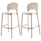 Modern Backrest Armless Counter Stool Plastic Stackable Bar Stool with 4 Legs
