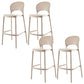 Modern Backrest Armless Counter Stool Plastic Stackable Bar Stool with 4 Legs