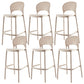 Modern Backrest Armless Counter Stool Plastic Stackable Bar Stool with 4 Legs