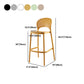 Modern Backrest Armless Counter Stool Plastic Stackable Bar Stool with 4 Legs