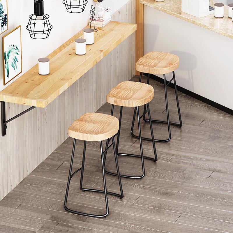 Modern Saddle Seat Bar-stool Solid Wood Counter Bar Stool for Home Clearhalo 'Bar Furniture' 'Bar Stools' 'bar_stools' 'furn' 'furn_bar_stools' 'Furniture' 'Kitchen & Dining Furniture' 5255760
