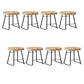 Modern Saddle Seat Bar-stool Solid Wood Counter Bar Stool for Home Black 8 Piece Set Short Stool(18"H) Clearhalo 'Bar Furniture' 'Bar Stools' 'bar_stools' 'furn' 'furn_bar_stools' 'Furniture' 'Kitchen & Dining Furniture' 5255761