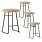 Modern Saddle Seat Bar-stool Solid Wood Counter Bar Stool for Home Black 4 Piece Set Counter Stool(26"H) Clearhalo 'Bar Furniture' 'Bar Stools' 'bar_stools' 'furn' 'furn_bar_stools' 'Furniture' 'Kitchen & Dining Furniture' 5255762