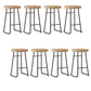 Modern Saddle Seat Bar-stool Solid Wood Counter Bar Stool for Home Black 8 Piece Set Bar Stool(30"H) Clearhalo 'Bar Furniture' 'Bar Stools' 'bar_stools' 'furn' 'furn_bar_stools' 'Furniture' 'Kitchen & Dining Furniture' 5255768