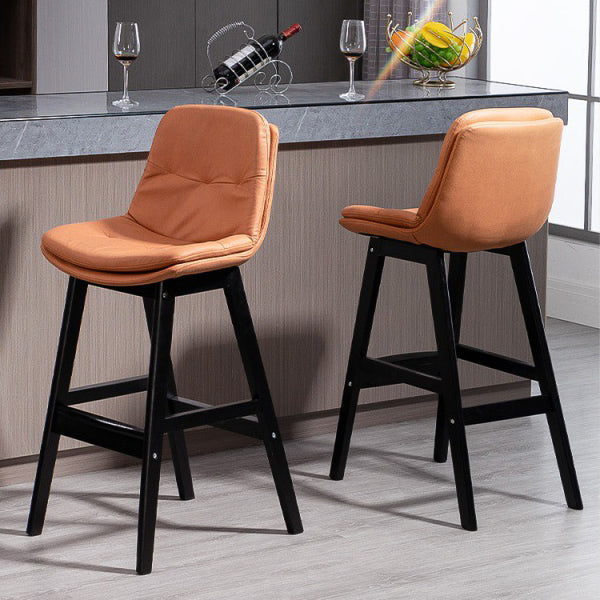 Moderner Rubberwood Footstütze Barstool Low Back Restaurant Hocker