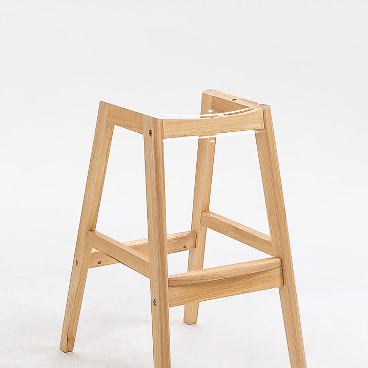Moderner Rubberwood Footstütze Barstool Low Back Restaurant Hocker