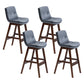Moderner Rubberwood Footstütze Barstool Low Back Restaurant Hocker