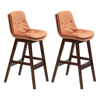 Moderner Rubberwood Footstütze Barstool Low Back Restaurant Hocker