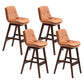 Moderner Rubberwood Footstütze Barstool Low Back Restaurant Hocker