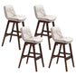 Moderner Rubberwood Footstütze Barstool Low Back Restaurant Hocker