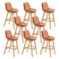 Moderner Rubberwood Footstütze Barstool Low Back Restaurant Hocker