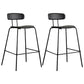 Modern Backrest Armless Counter Stool Metal Bar Stool with Plastic Cushion